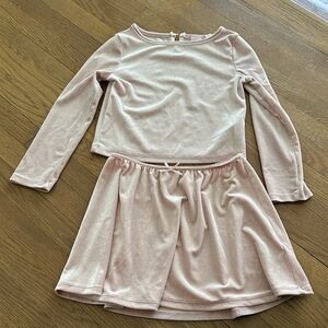 GAP Girls Pale Pink Velvet Two-Piece Matching Set